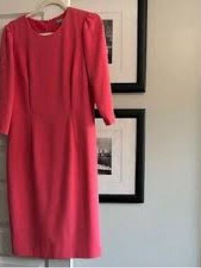 ANTONIO MELANI Coral Midi Sheath Dress (worn ONCE)